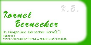 kornel bernecker business card